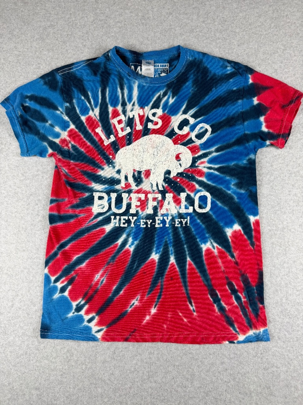 My Buffalo Shirt M Bills Tie Dye T-Shirt Red White Blue Lets Go Buffalo